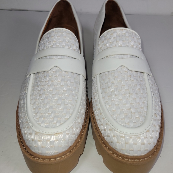 Franco Sarto Balin Platfoem White and Tan Loafers - Picture 5 of 12